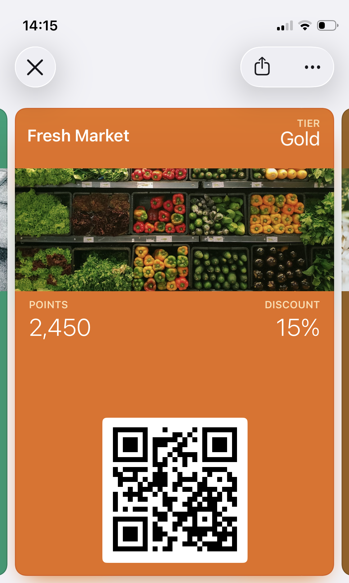 Fresh Market loyalty card in Apple Wallet